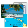 Luggage Tag - 3D Lenticular Beach/ Palm Tree/ Hawaii Stock Image (Blank)